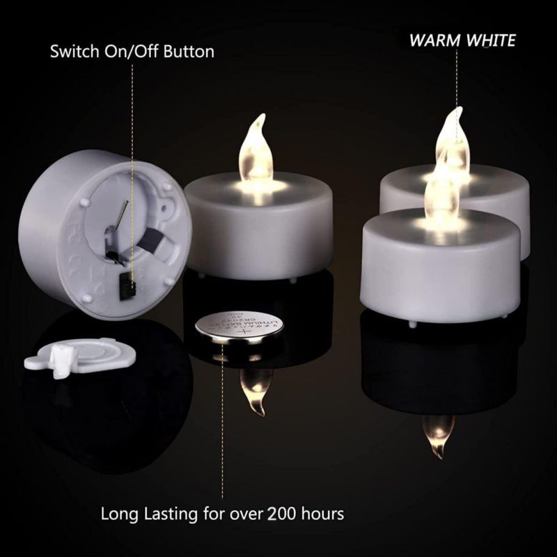 Velas LED sin llama MINXIN 24 unidades luz blanco cálido