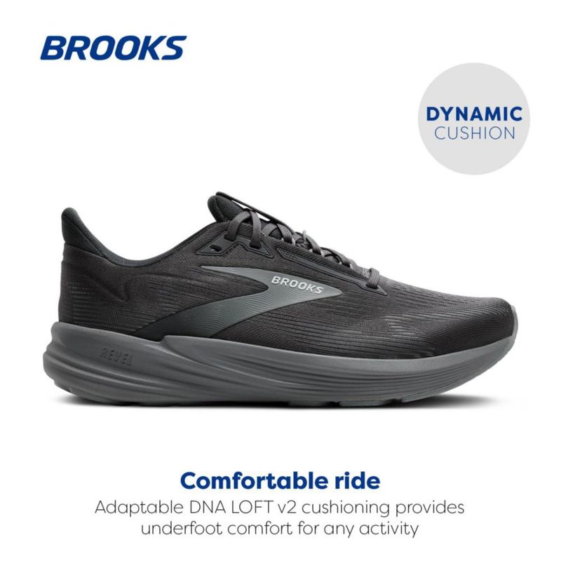 Zapatilla de running para hombre Brooks Revel 8 gris primer/negro talla 10M