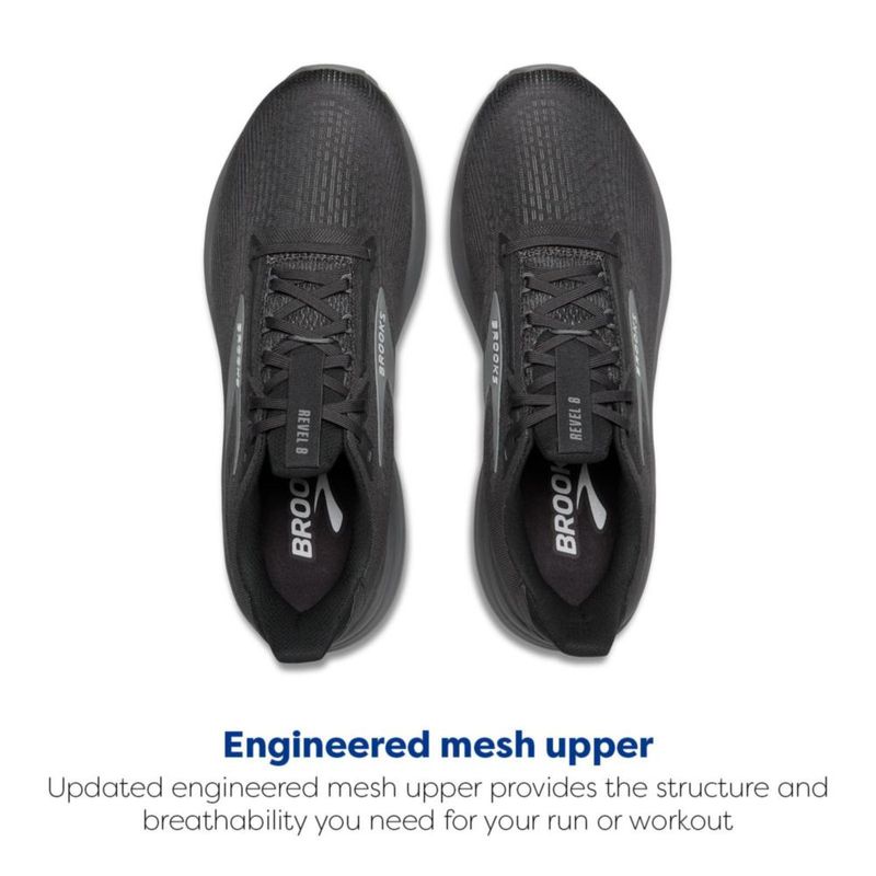 Zapatilla de running para hombre Brooks Revel 8 gris primer/negro talla 10M