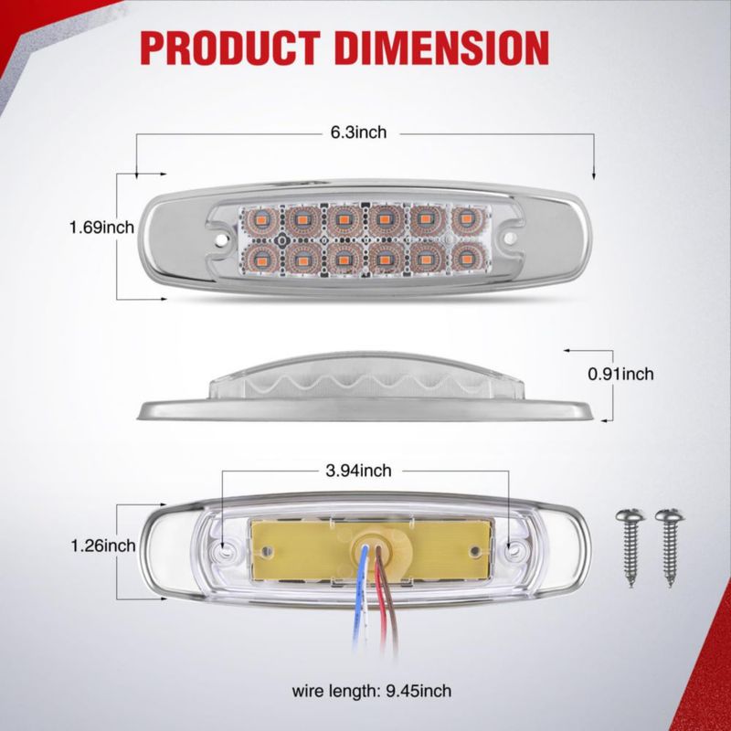Luz de Marcaje Lateral Nilight 16 cm Ámbar con Estroboscopio Blanco