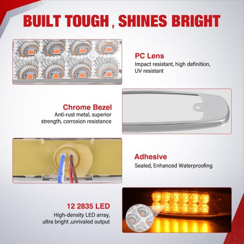 Luz de Marcaje Lateral Nilight 16 cm Ámbar con Estroboscopio Blanco