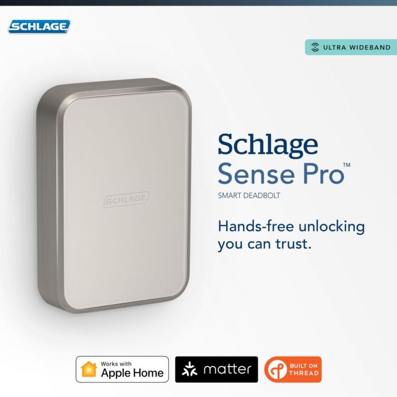 Cerradura inteligente SCHLAGE Sense Pro UWB en níquel satinado