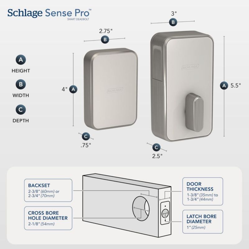 Cerradura inteligente SCHLAGE Sense Pro UWB en níquel satinado