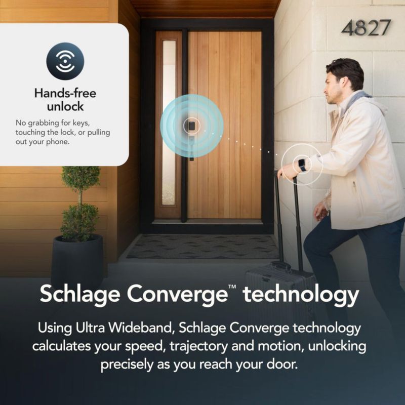 Cerradura inteligente SCHLAGE Sense Pro UWB en níquel satinado
