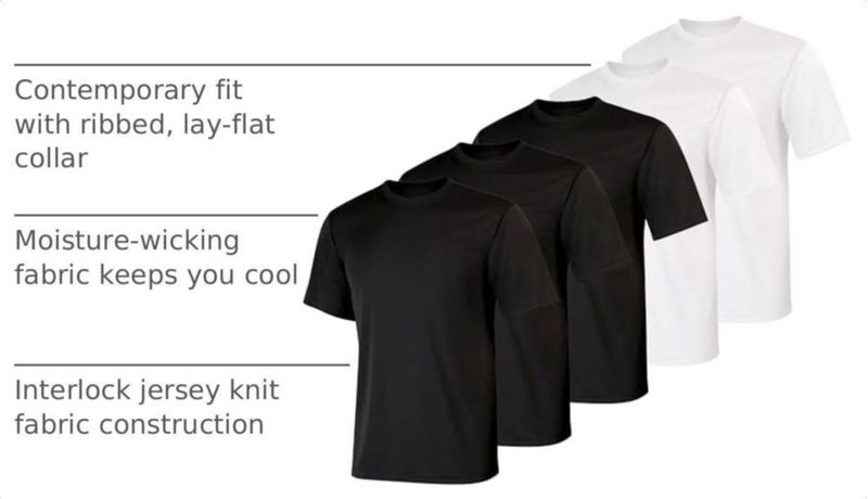 Camiseta Hanes Performance Pack de 5 Cool Dri