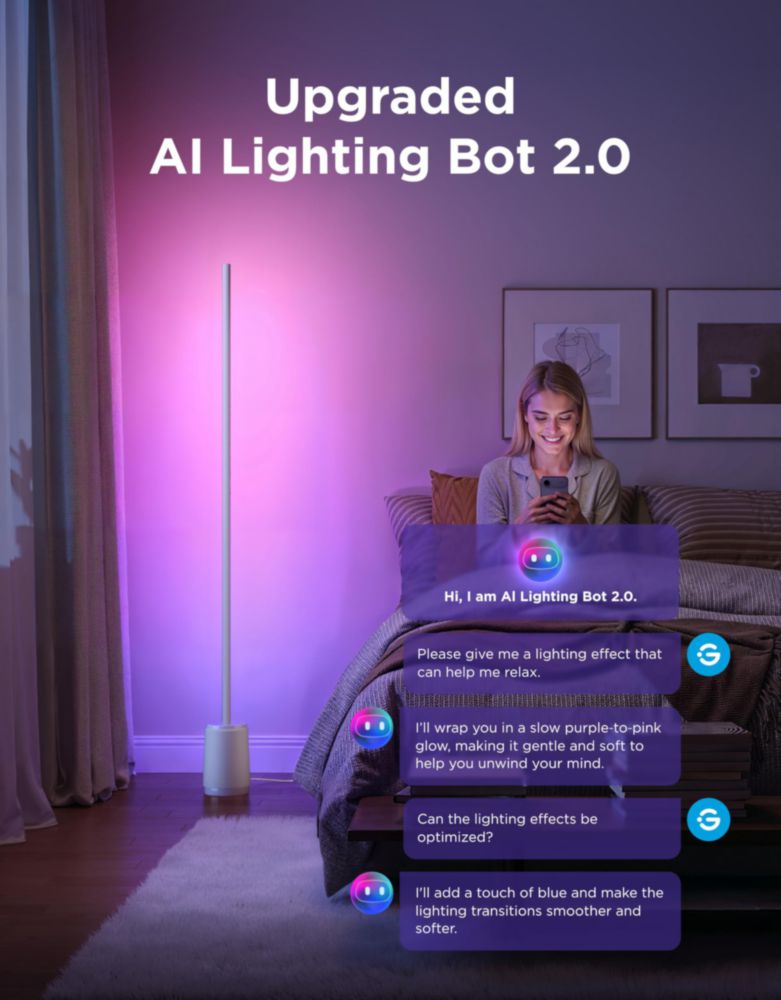 Lámpara de pie Govee 3 Lite RGBIC inteligente con Wi‑Fi