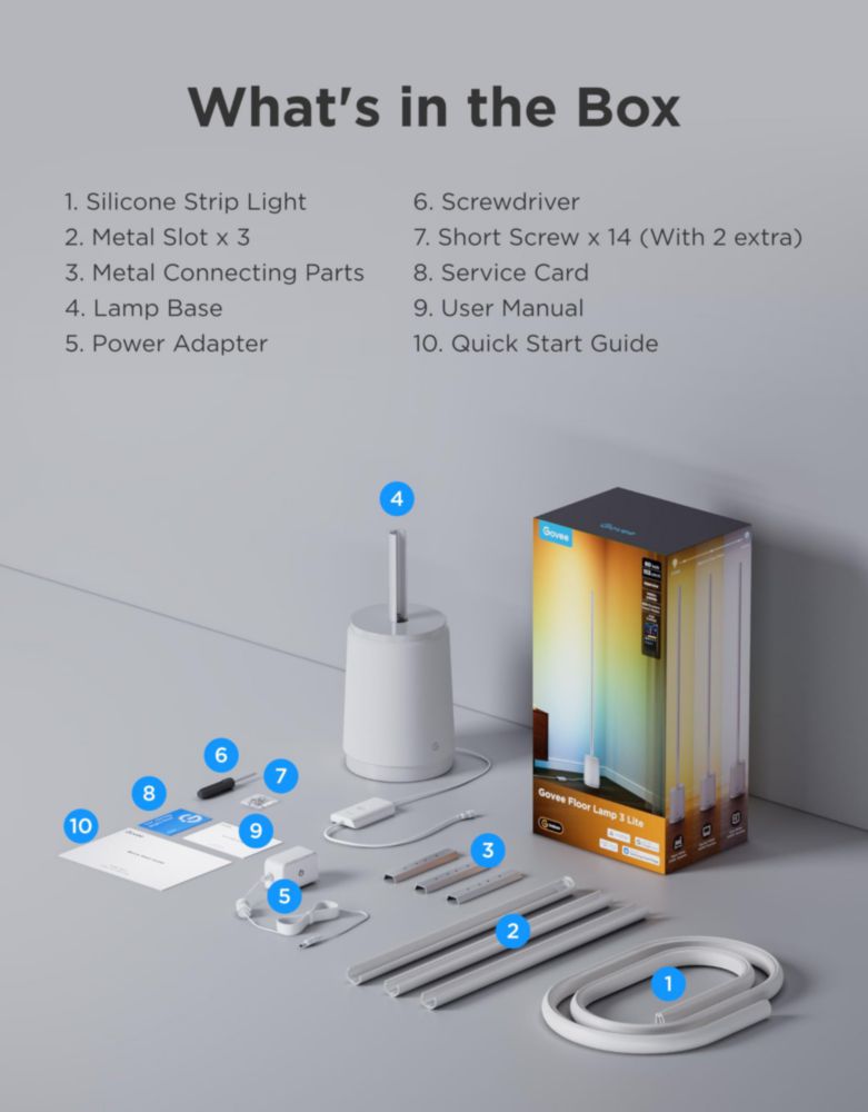 Lámpara de pie Govee 3 Lite RGBIC inteligente con Wi‑Fi