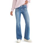 Jeans Flare AEROPOSTALE 0S Lavado Oscuro de Tiro Bajo