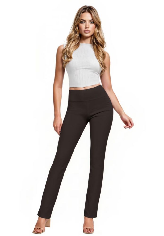 Pantalones Hybrid & Company Slim Bootcut Marrón 3X