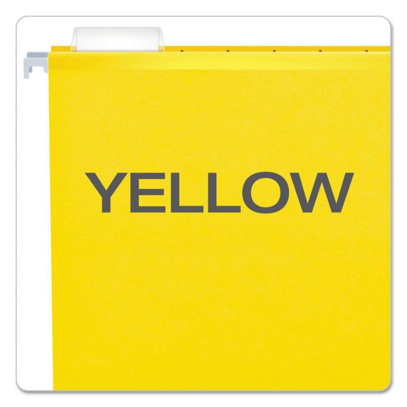 Carpeta colgante Pendaflex tamaño carta amarilla con pestañas 1/5 – caja de 25 unidades
