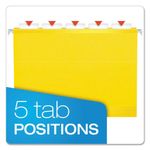 Carpeta colgante Pendaflex tamaño carta amarilla con pestañas 1/5 – caja de 25 unidades
