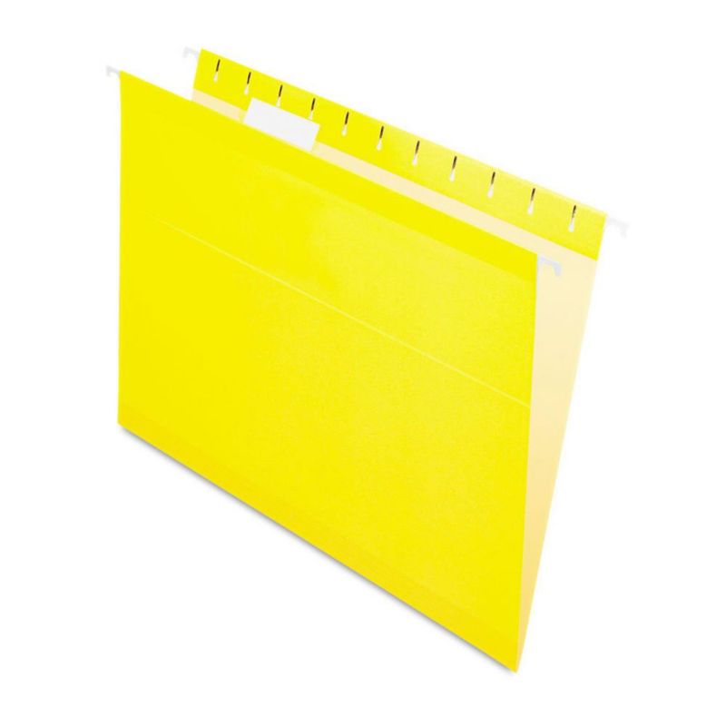 Carpeta colgante Pendaflex tamaño carta amarilla con pestañas 1/5 – caja de 25 unidades