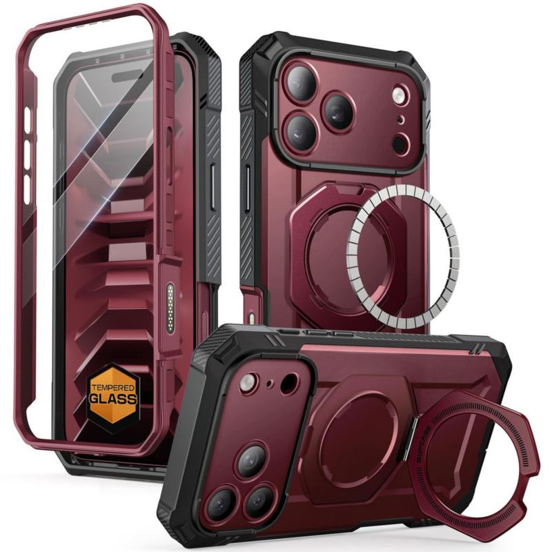 Funda SUPCASE para iPhone 18/17 Pro Max en color Burdeos