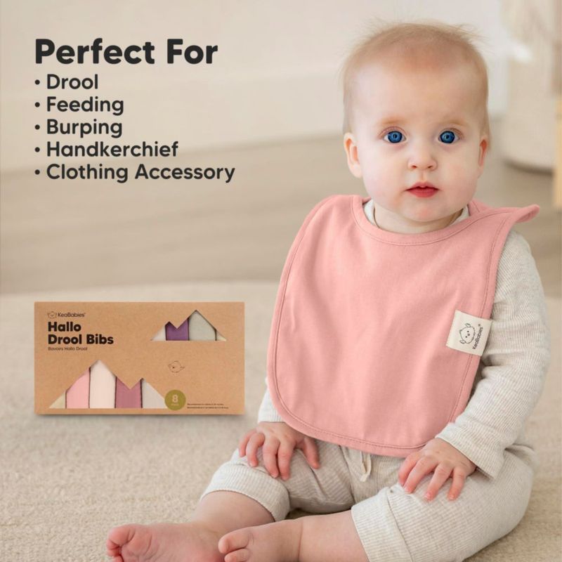 Baberos KeaBabies Pack de 8 (6‑36 meses) Fleur