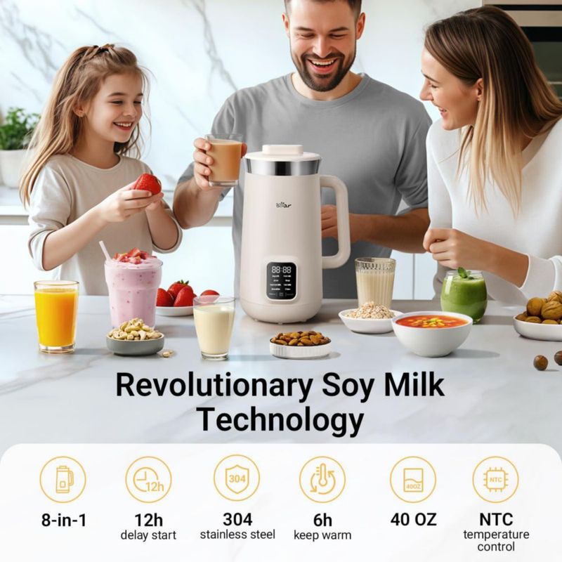 Bear 8‑en‑1 Licuadora de Leche de Nueces 12 L