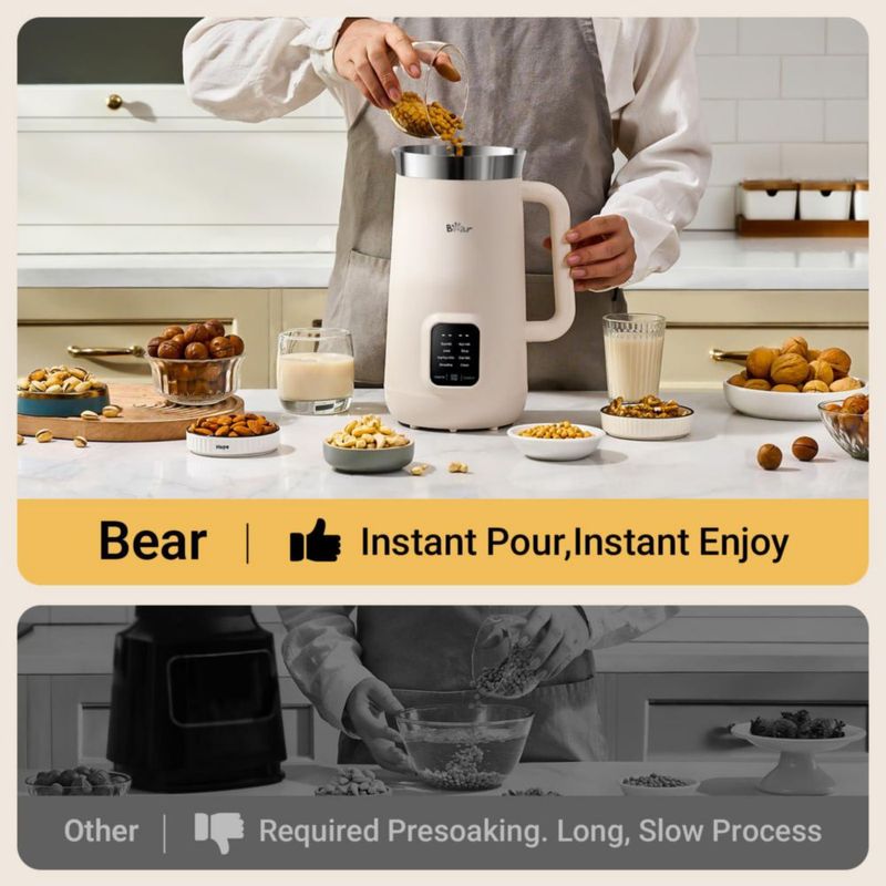 Bear 8‑en‑1 Licuadora de Leche de Nueces 12 L