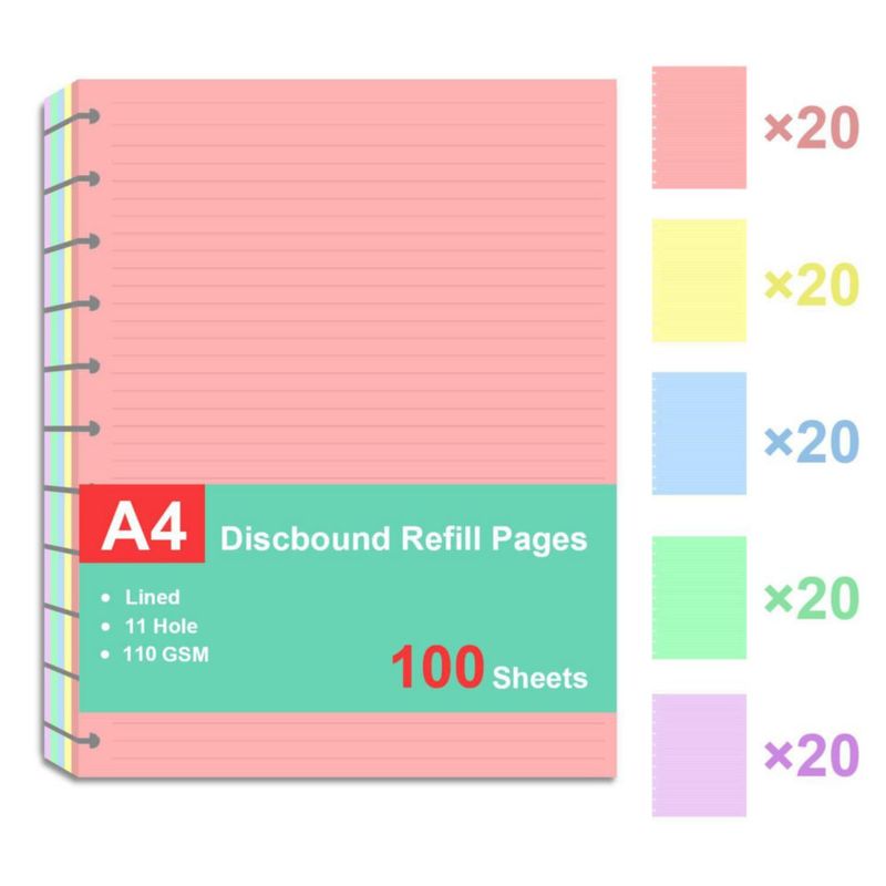 Recargas de Papel Cheericome A4 100 Hojas 5 Colores