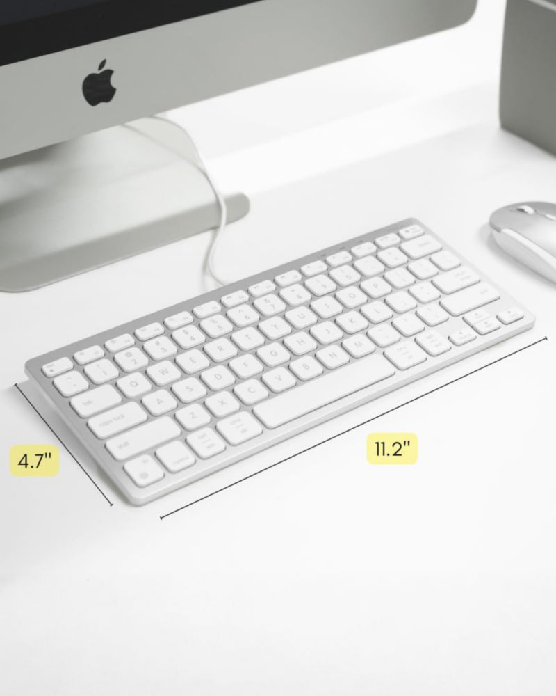 Teclado Macally USB‑C + USB‑A compacto de 78 teclas