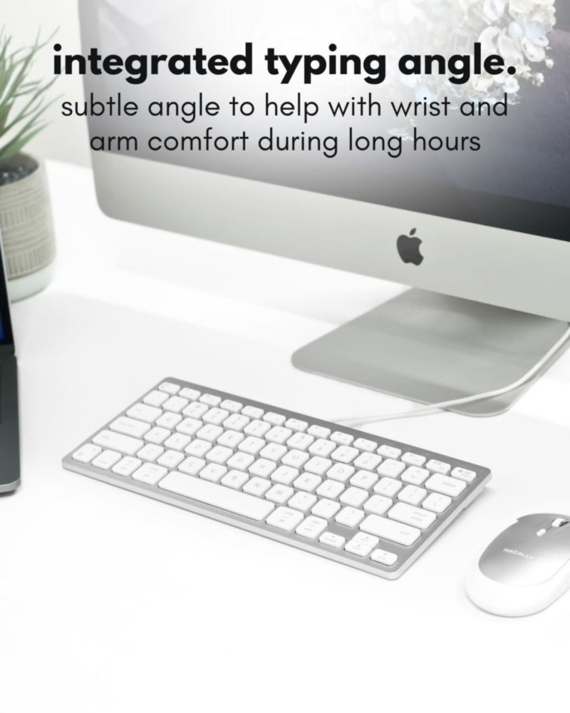 Teclado Macally USB‑C + USB‑A compacto de 78 teclas