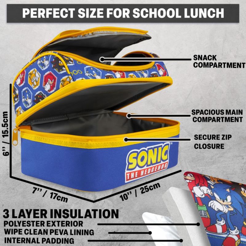 Set de Lonchera Get Trend Sonic 3 piezas con botella de 610 ml azul
