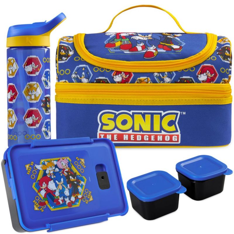 Set de Lonchera Get Trend Sonic 3 piezas con botella de 610 ml azul