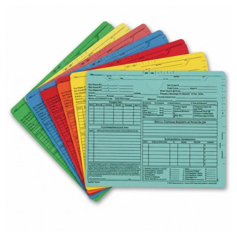 Carpeta de archivo AUTO BODY TOOLMART paquete de 50 unidades Aguamarina