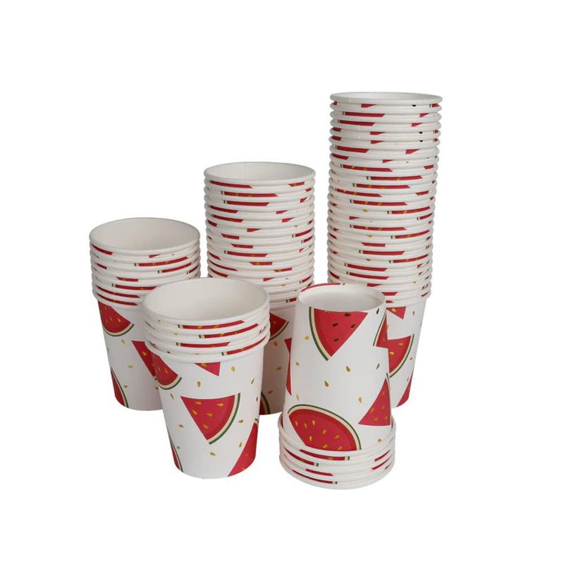 Vasos de Papel Geeklife 260 ml Sandía Dorada 40 uds