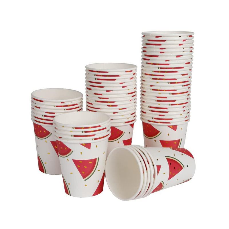 Vasos de Papel Geeklife 260 ml Sandía Dorada 40 uds