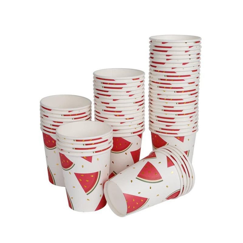 Vasos de Papel Geeklife 260 ml Sandía Dorada 40 uds