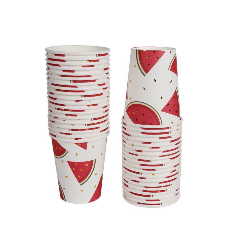 Vasos de Papel Geeklife 260 ml Sandía Dorada 40 uds