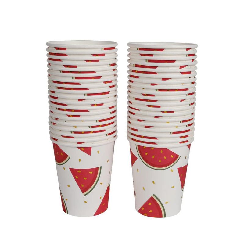 Vasos de Papel Geeklife 260 ml Sandía Dorada 40 uds