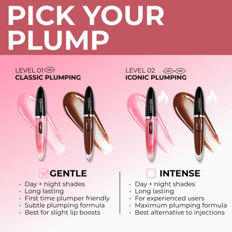 Brillo Labial LUMINESS Hot Kiss Voluminizador Hidratante