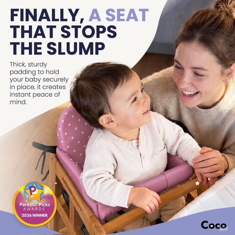 Inserto plegable para silla alta Coco Seat con puntos rosas