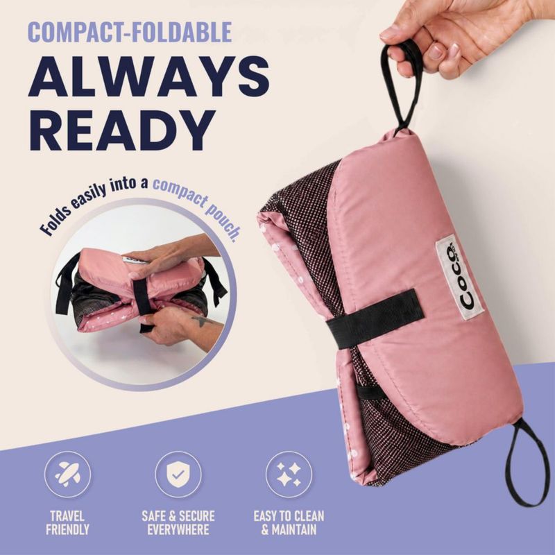 Inserto plegable para silla alta Coco Seat con puntos rosas