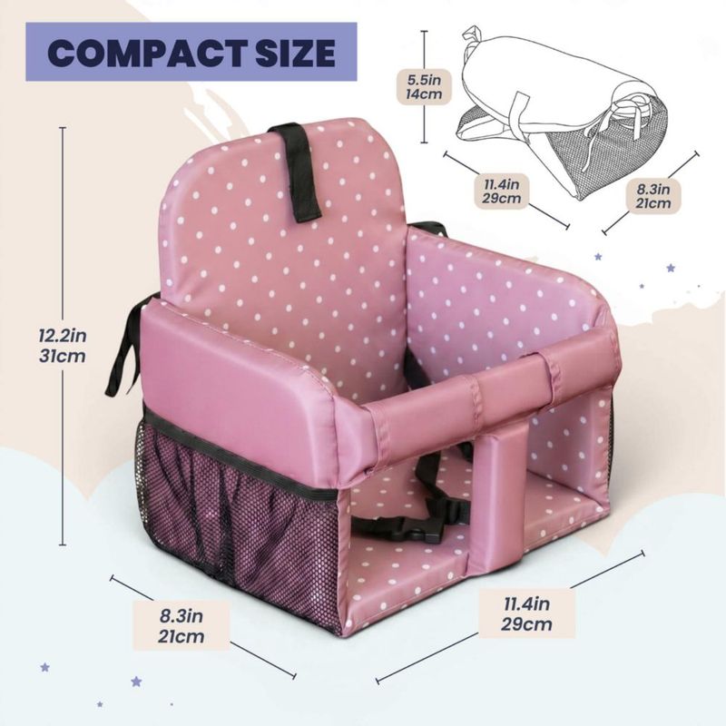 Inserto plegable para silla alta Coco Seat con puntos rosas