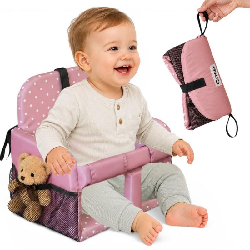 Inserto plegable para silla alta Coco Seat con puntos rosas