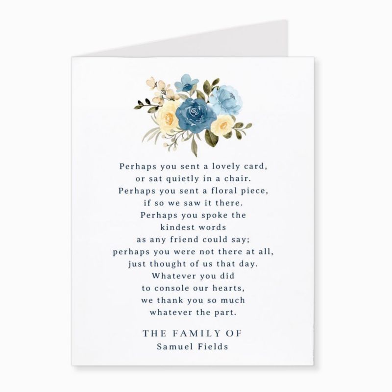 Tarjetas de Condolencia Hello Love Goods con Motivo Floral Azul A2