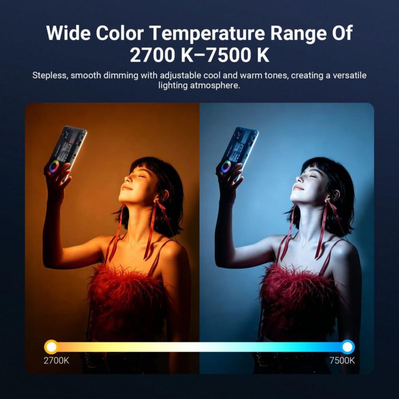 Luz de video NEEWER RGB 9W 2700‑7500K recargable
