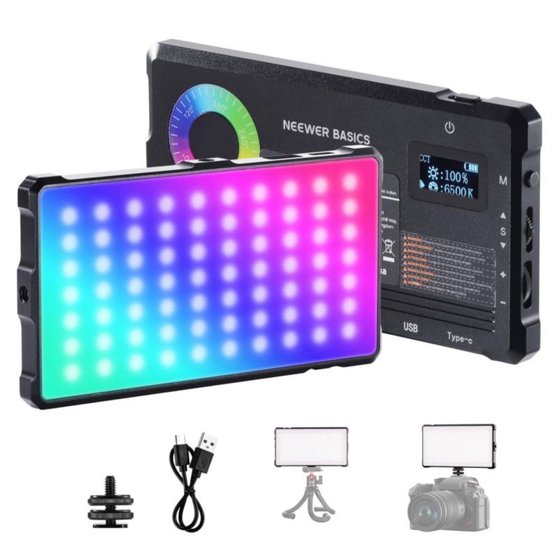 Luz de video NEEWER RGB 9W 2700‑7500K recargable