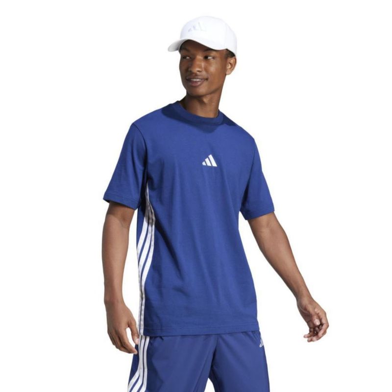 Camiseta adidas Essentials 3-Stripes Azul Oscuro/Blanco
