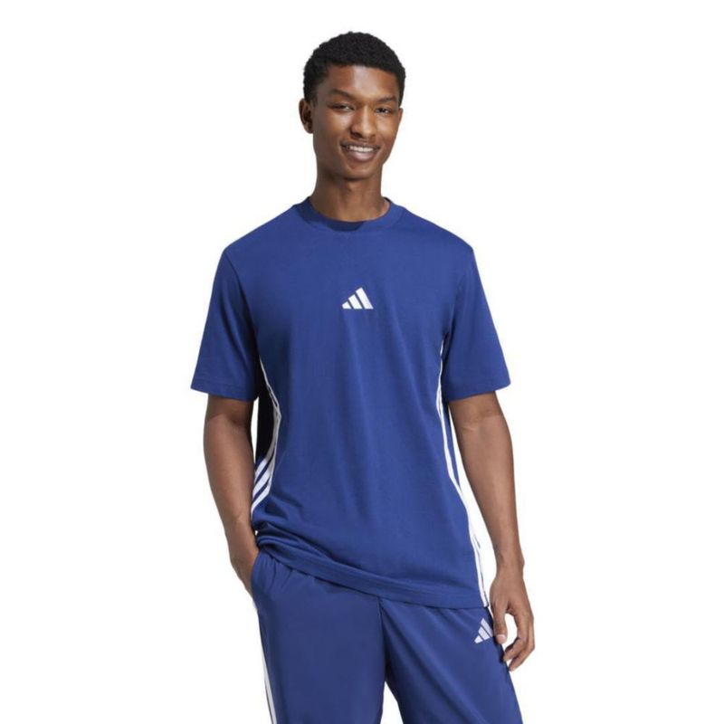 Camiseta adidas Essentials 3-Stripes Azul Oscuro/Blanco