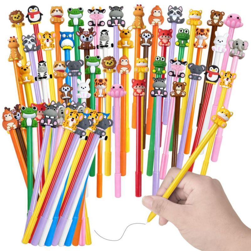 Bolígrafos de gel Zhirlyn 48 unidades con animales kawaii