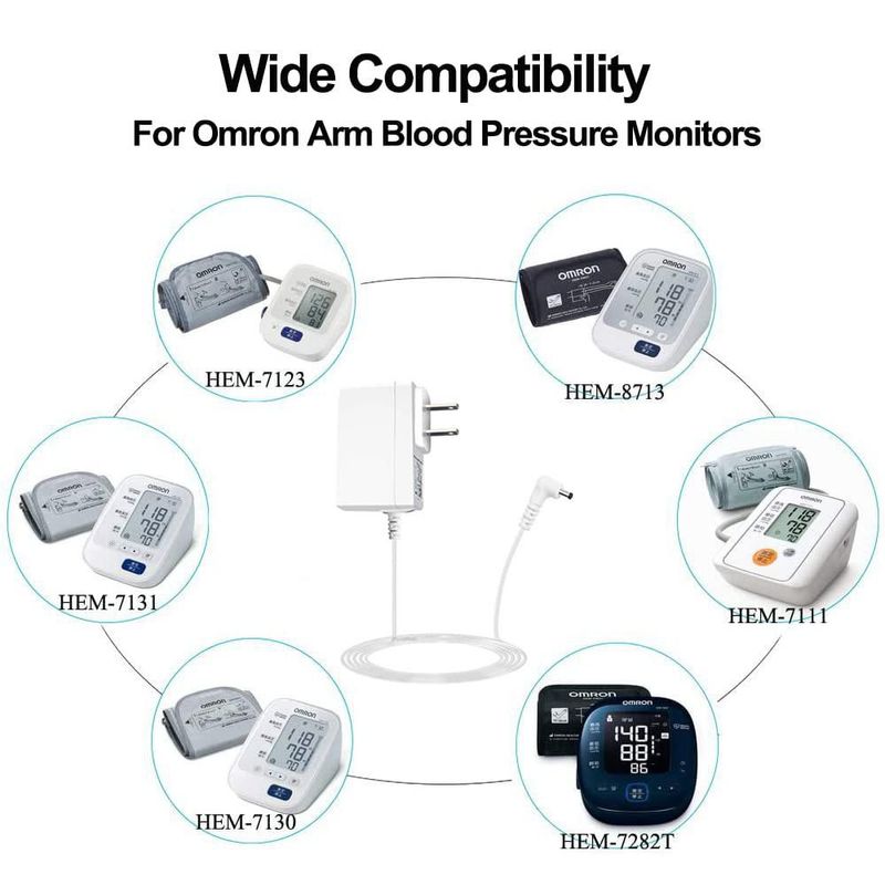 Adaptador de CA PLUSPOE 6V 1A para monitor de presión arterial Omron 100-240V
