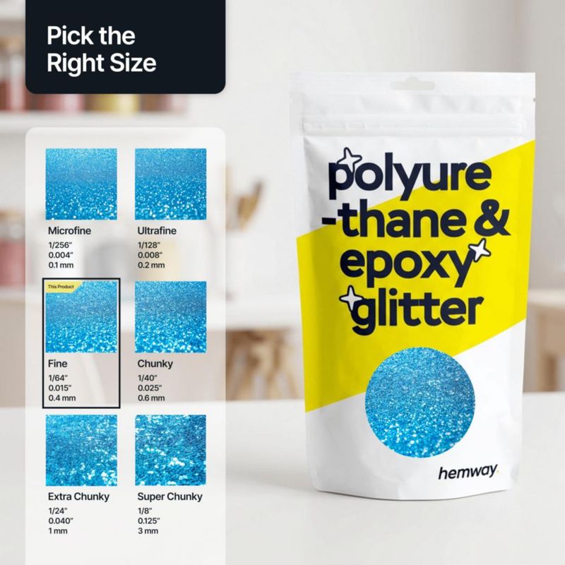 Purpurina Hemway Ocean Blue 100 g fina para poliuretano