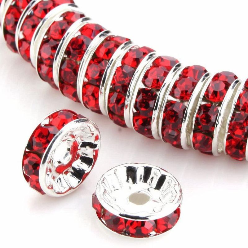 Cuentas Separadoras Weebee 100 piezas 4‑10 mm Cristal de Strass