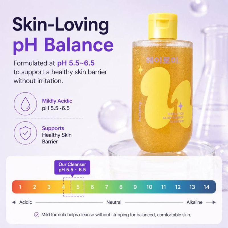 Limpiador facial HALOMY Roselytics Glow Essence 200 ml – Ácido salicílico PHA y ácido hialurónico
