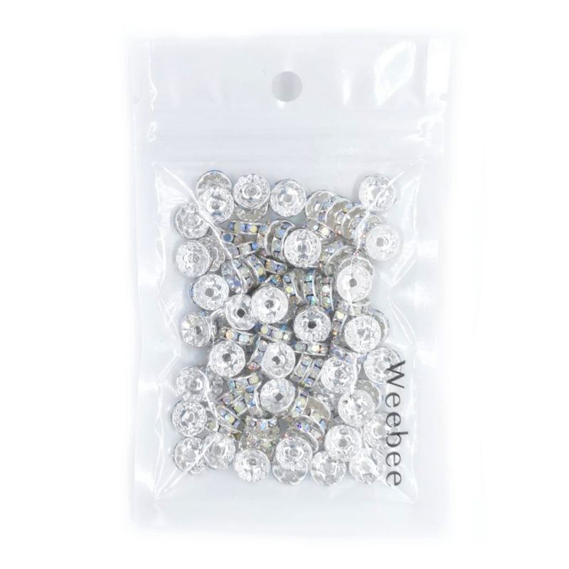 Cuentas separadoras Weebee 100 uds con cristales de imitación 4‑10 mm