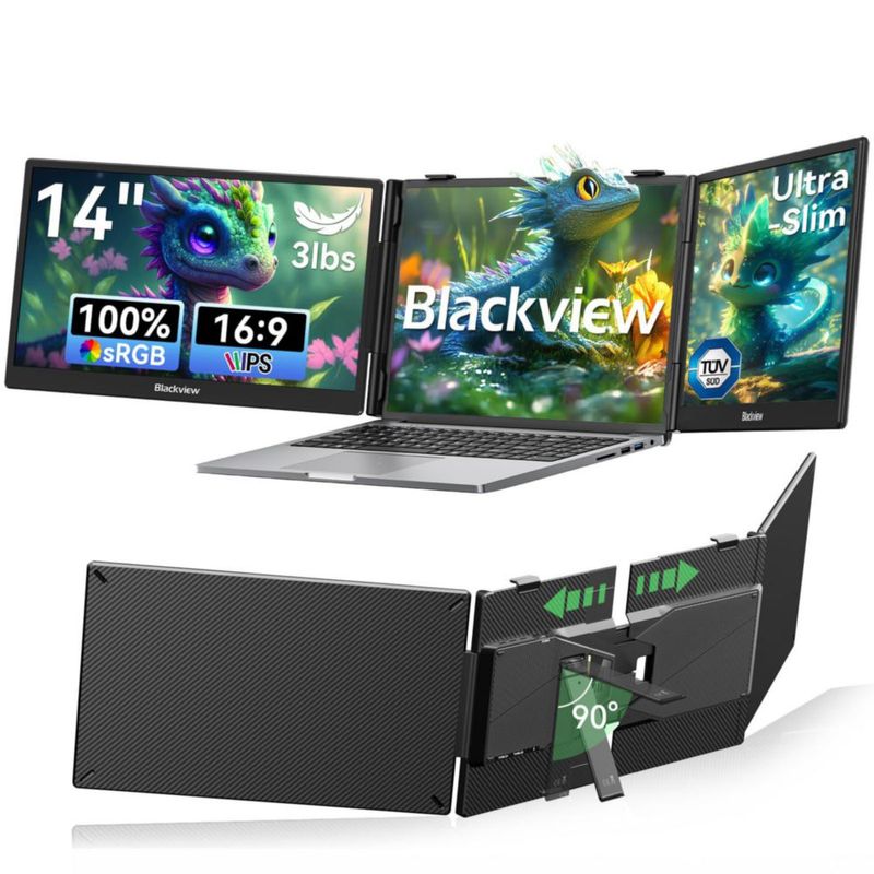 Monitor portátil Blackview de 14" FHD IPS USB‑C Plug & Play