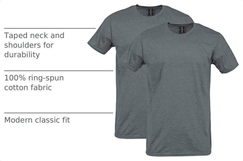 Camiseta Gildan G64000 Grafito Pack de 2 Mediana