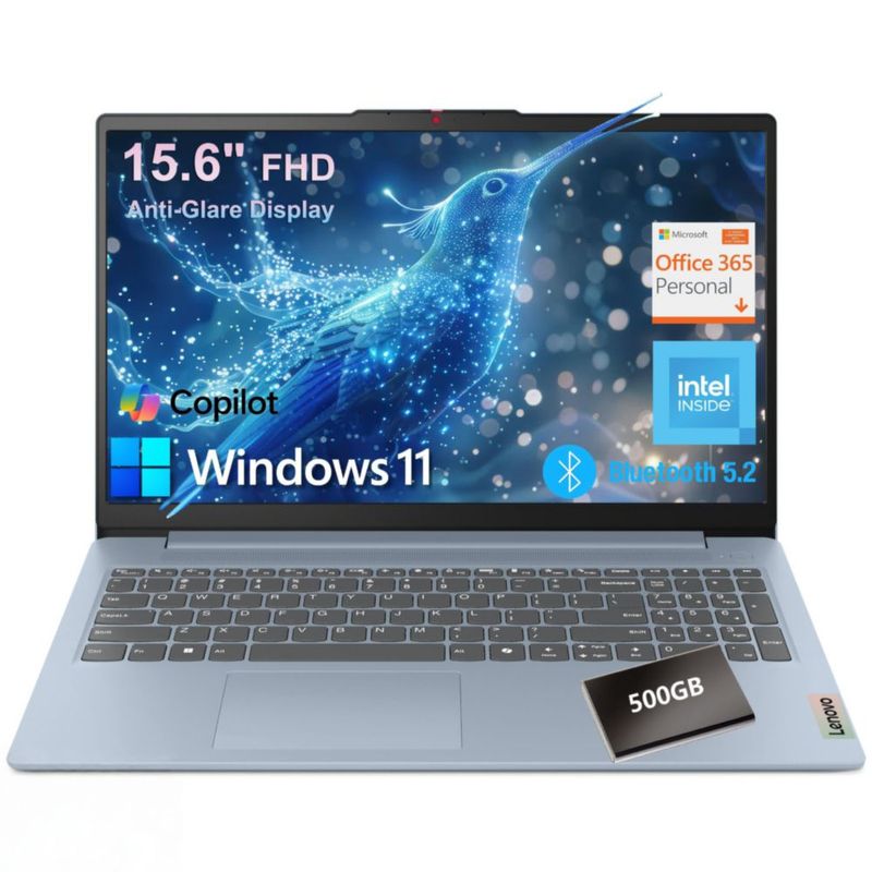 Portátil Lenovo 156" FHD 8 GB DDR5 128 GB+500 GB